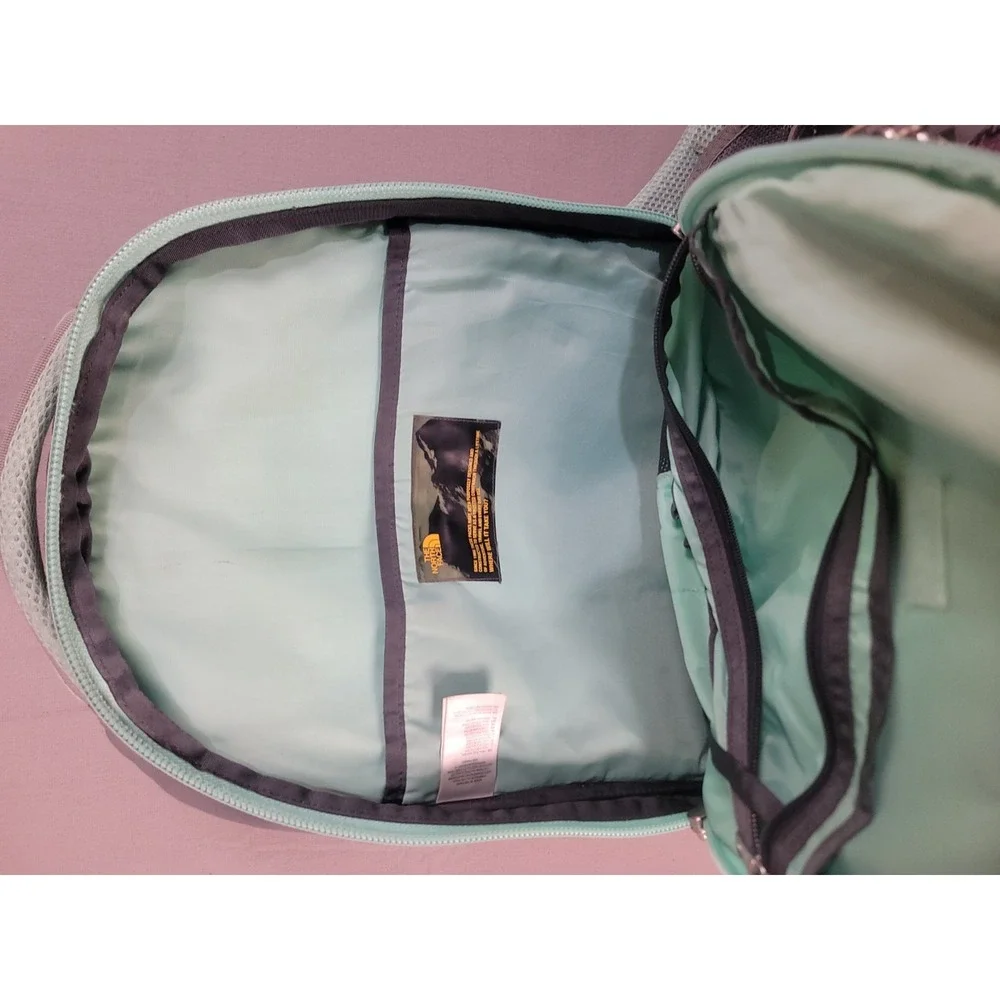 The North Face Pivoter Backpack Gray Mint Green Laptop School Travel Daypack